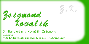 zsigmond kovalik business card